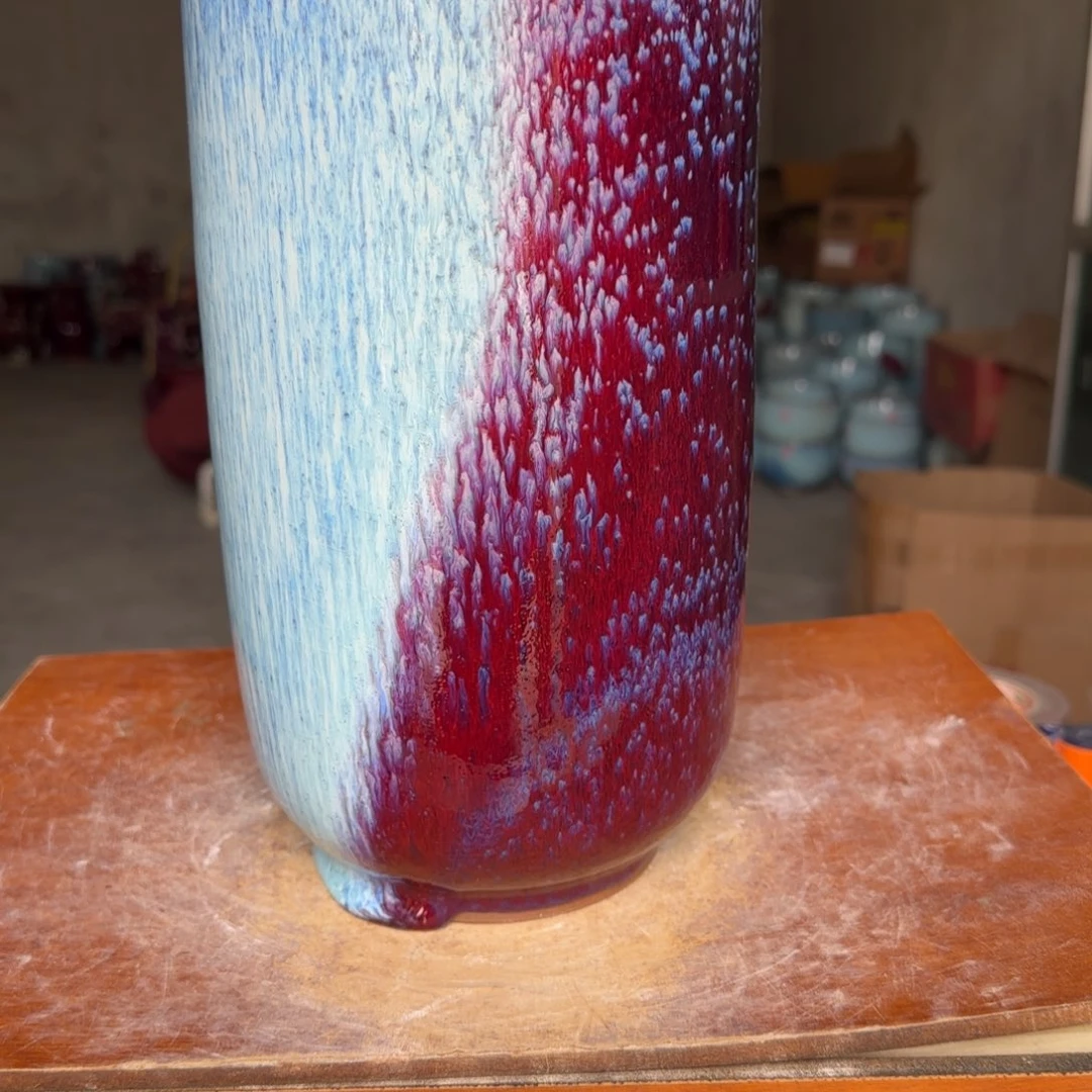 摆件瓷郑家钧窑摆件微瑕