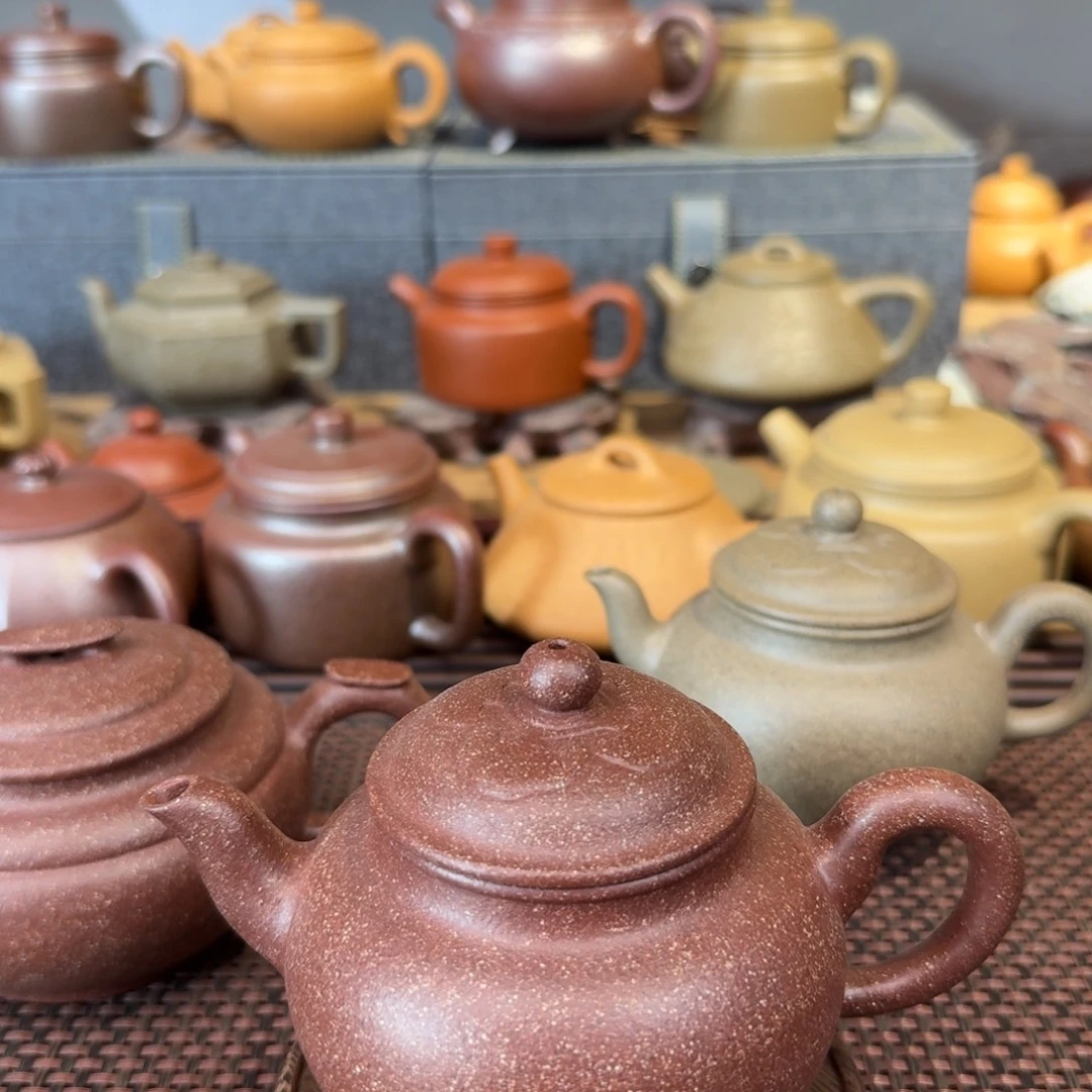 茶壶紫砂桃花泥全手工大彬如意