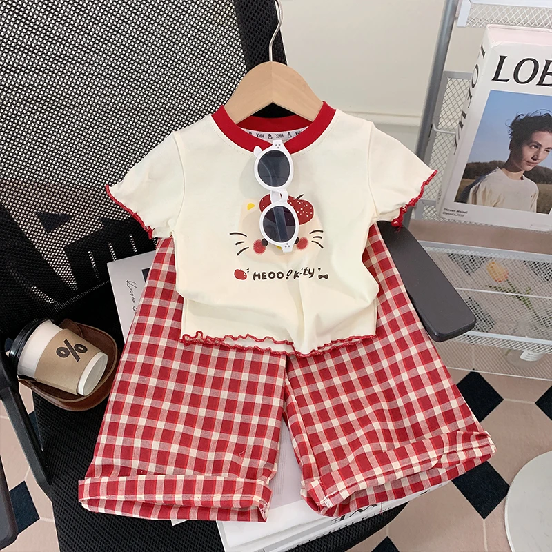 【米家原创】女童夏装套装2025新款洋气短袖t恤裤子夏季小童装衣服