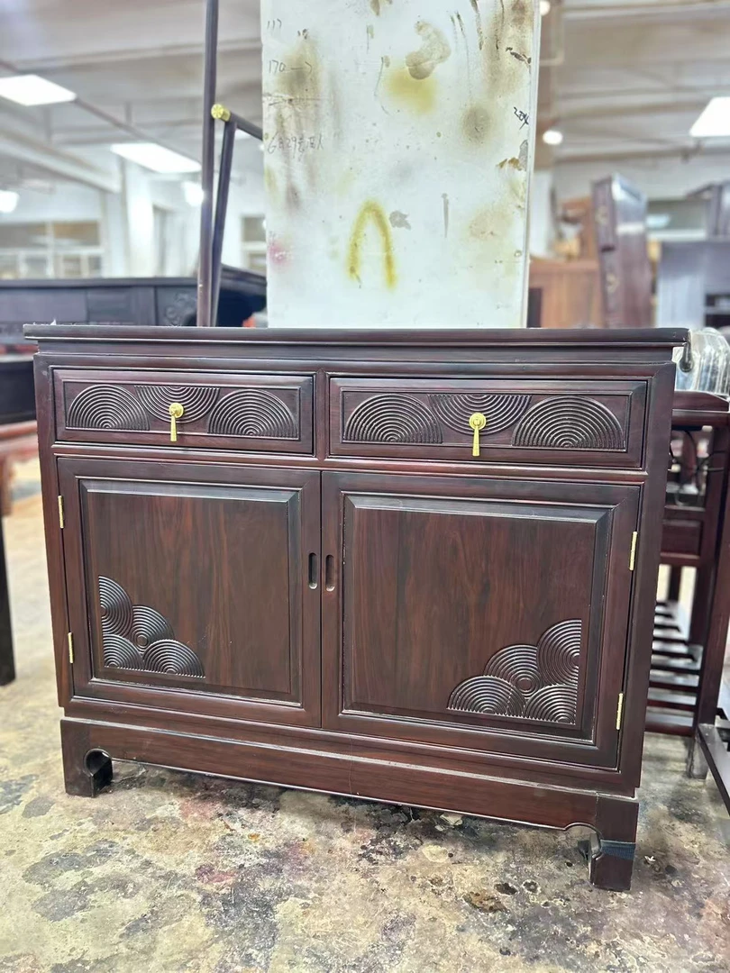 酸枝餐边柜客厅茶水柜红木新中式古典小餐边柜复合链接