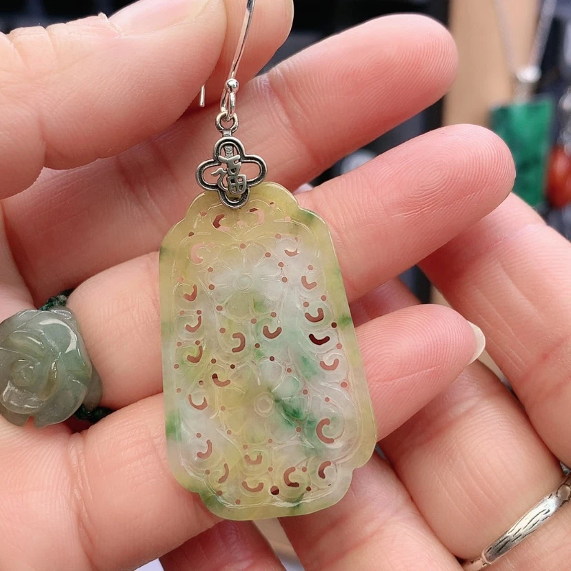 【闪购商品】翡翠耳饰银S925镶嵌陌****精美