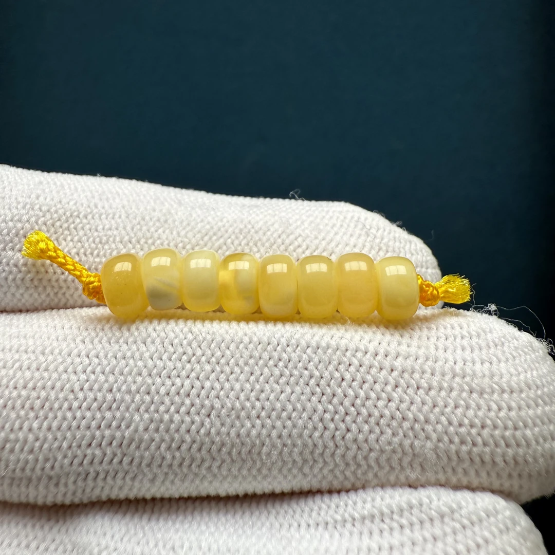 D1513天然原矿蜜蜡 【微瑕】隔珠 6.2mm一物一图 支持鉴定