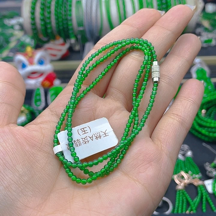 翡翠未镶嵌颈饰翡翠项链2.5