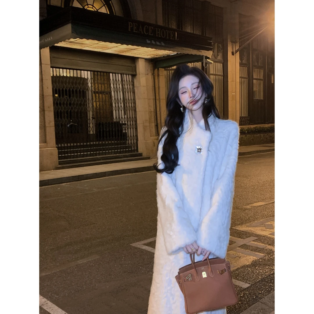 人造皮草 【雅乔定制】北欧特调 环保毛长款大衣外套DYHH-25092072