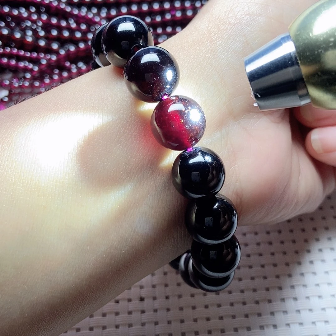 手链未镶嵌石榴石13酒红色