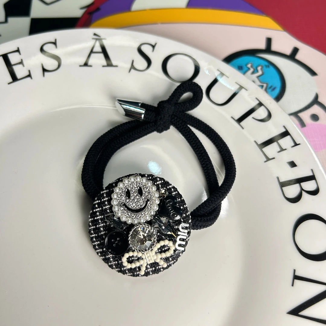 韩国原创手工轻奢高级小香风花呢可爱发绳发圈