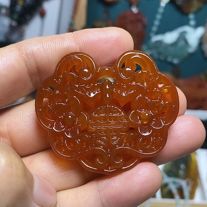 蛇纹石玉合金吊坠(赠链)