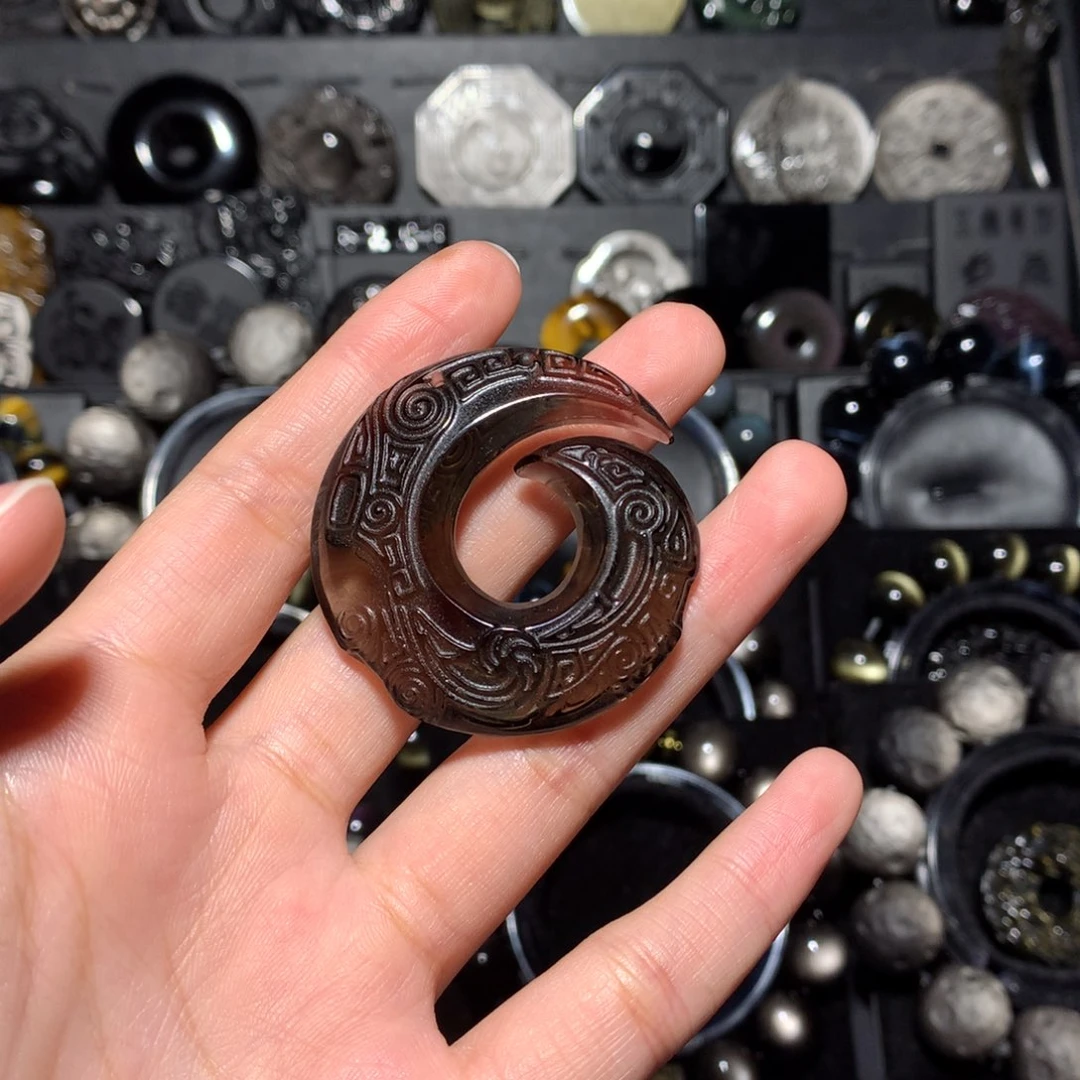 颖***黑曜岩未镶嵌珠宝奇石