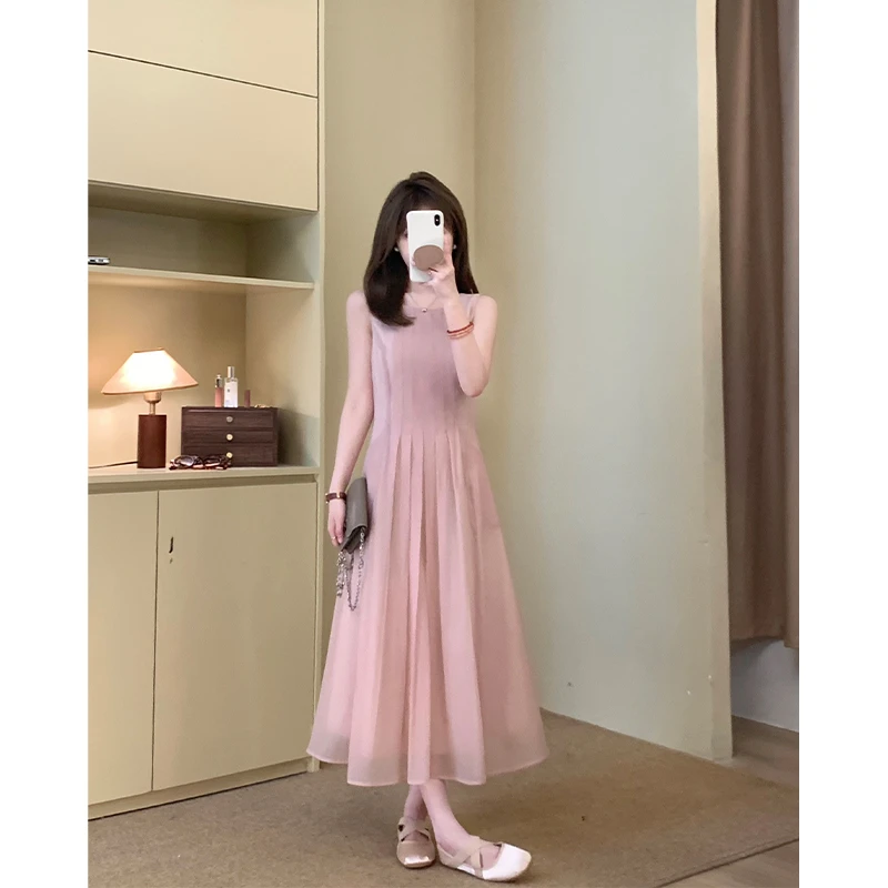 FUGUI RICH小个子网纱连衣裙夏季新款法式氛围感中长裙26251L6414