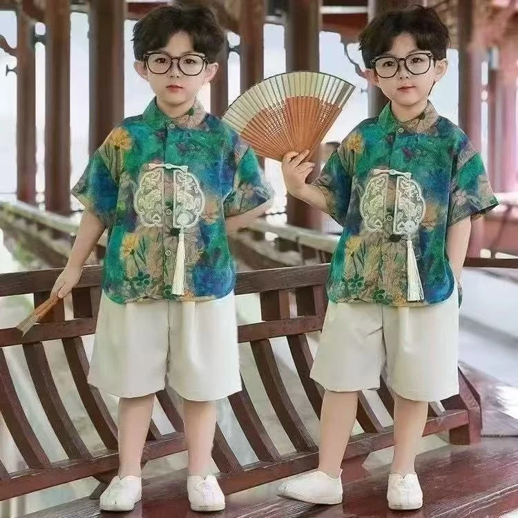560701夏款国风男童套装