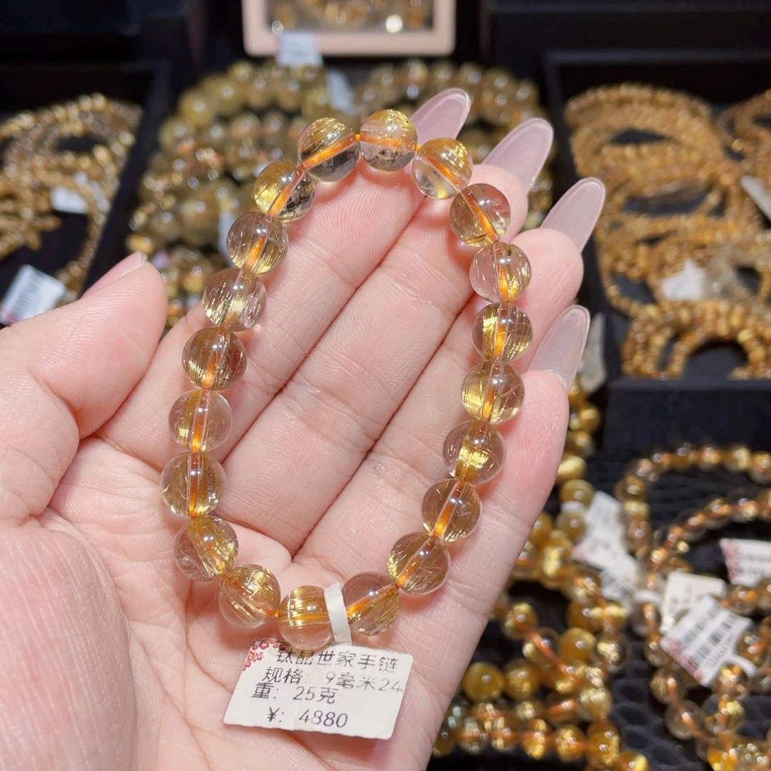 水晶手链未镶嵌天然钛晶手链