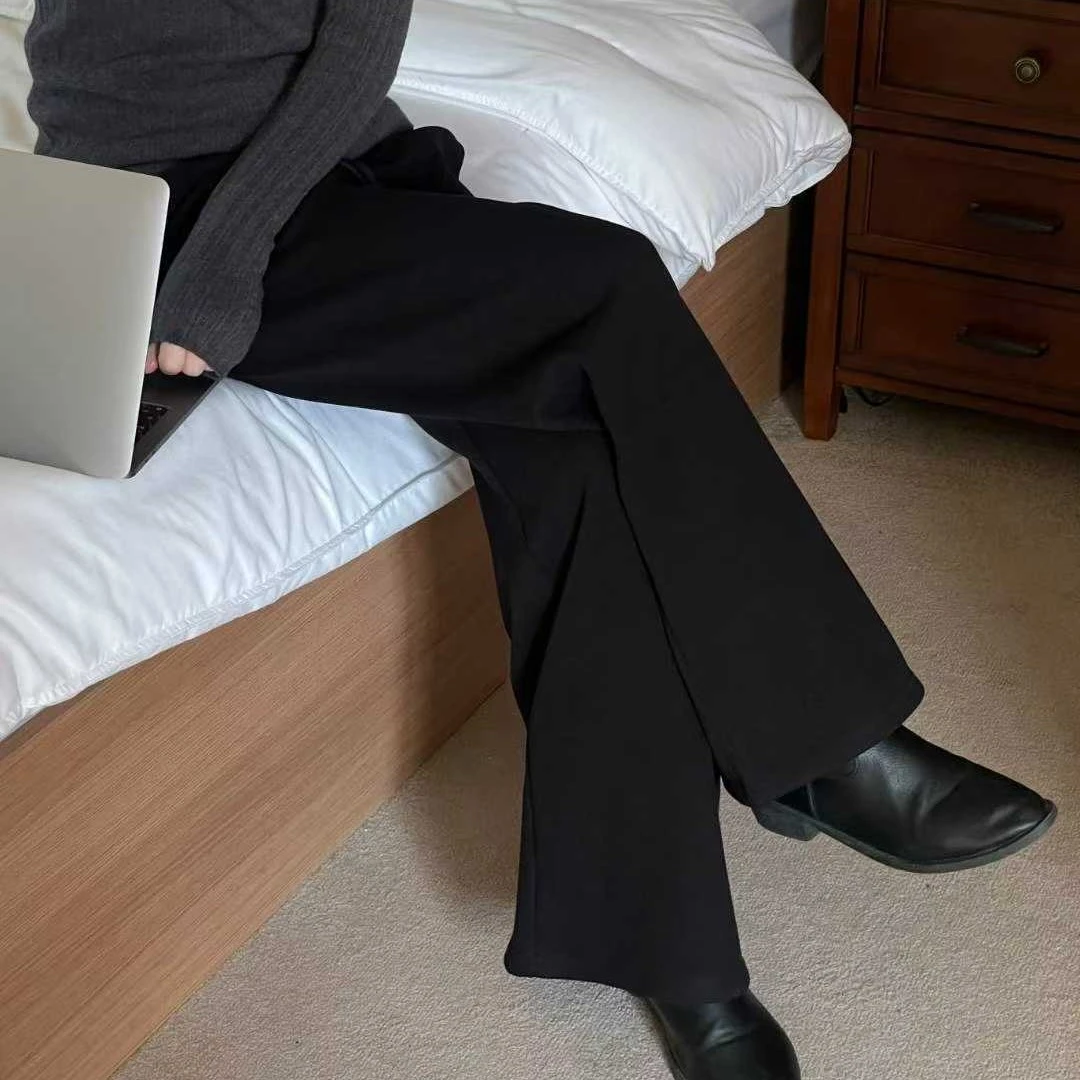 4E17加绒阔腿休闲裤-NO退换 接受再拍 秋冬慵懒风
