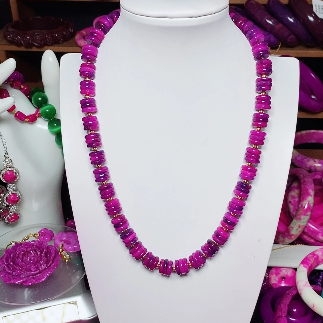 帅***宝珐琅非金属算盘珠项链和手串
