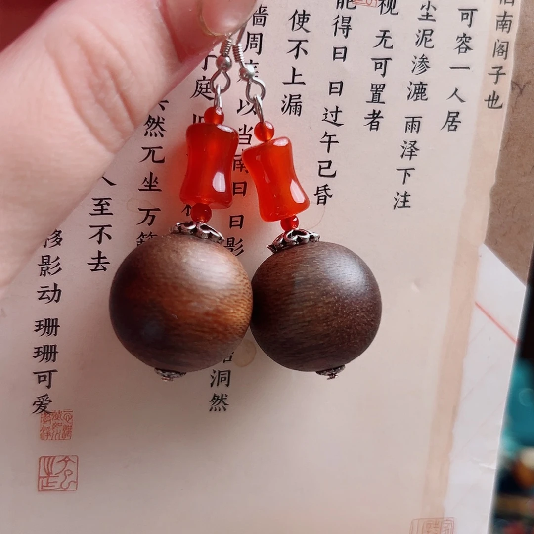 未镶嵌玛瑙挂件耳环