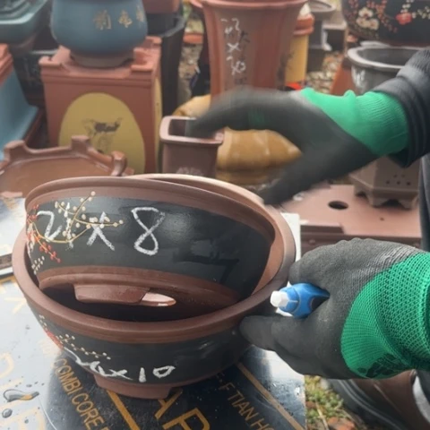 红陶紫砂花盆盆景盆栽瑕疵