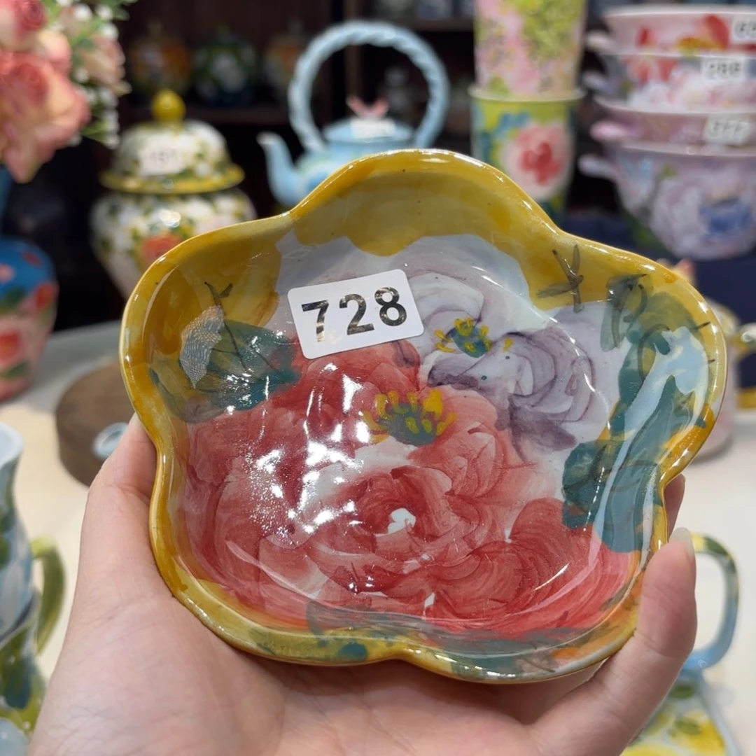 瓷片景德镇手绘高温釉下彩陶瓷茶具