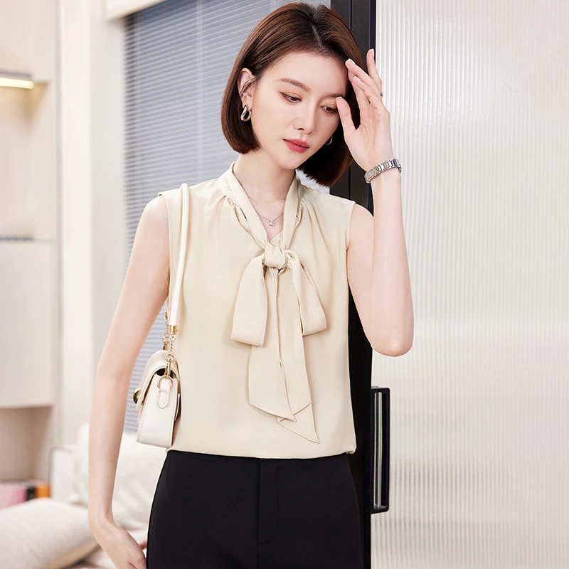 内搭上衣背心西装设计感修身蝴蝶结女新款夏季气质职业2025打底衫