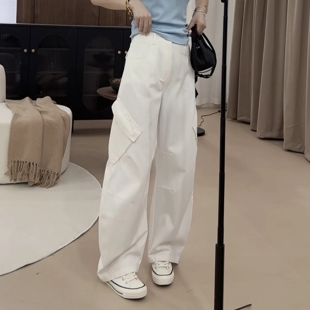 伟丽店3225【工装弯刀裤】夏季高腰工装弯刀休闲裤运动时尚百搭