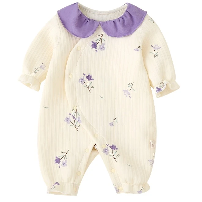 婴幼纯棉保暖连体衣纯棉贴身打底无骨保暖新生儿哈衣