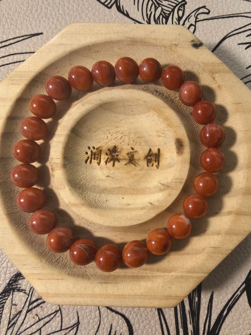 N0092天然原矿南红手串单圈