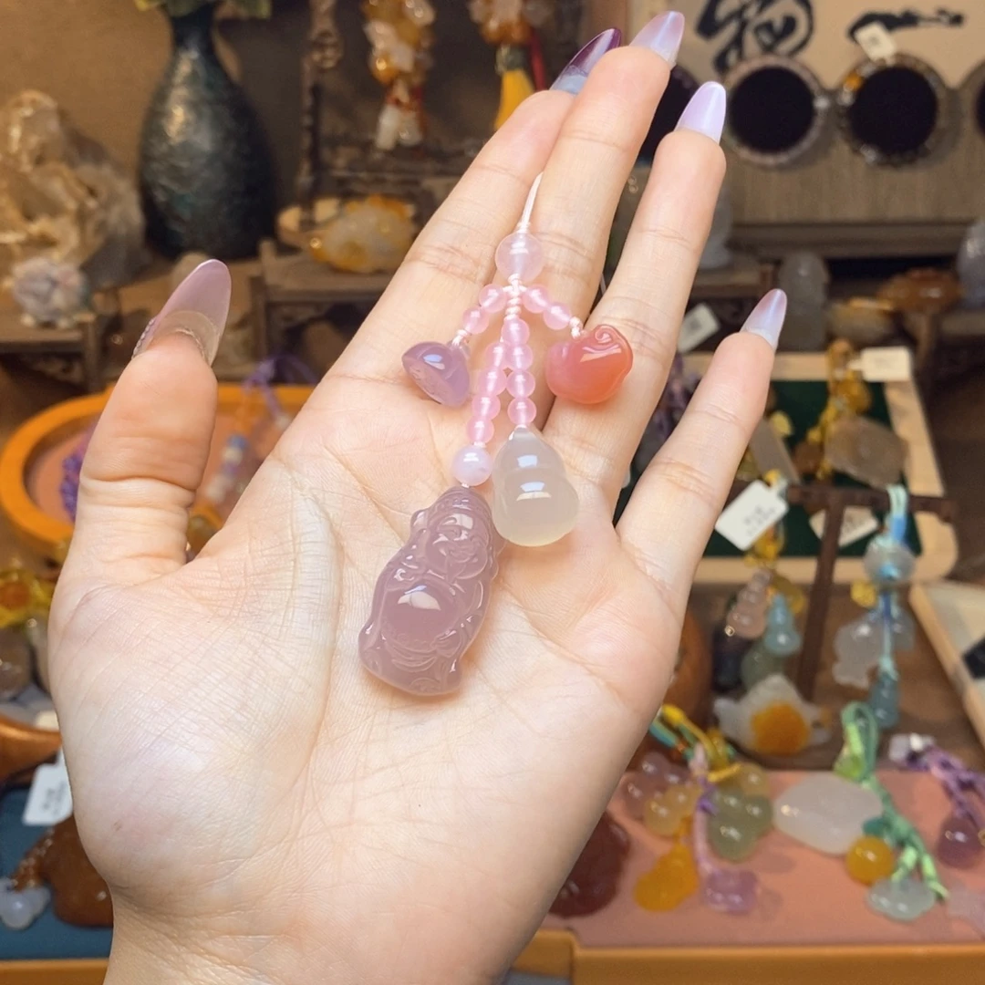 未镶嵌车挂玛瑙/玉髓挂件