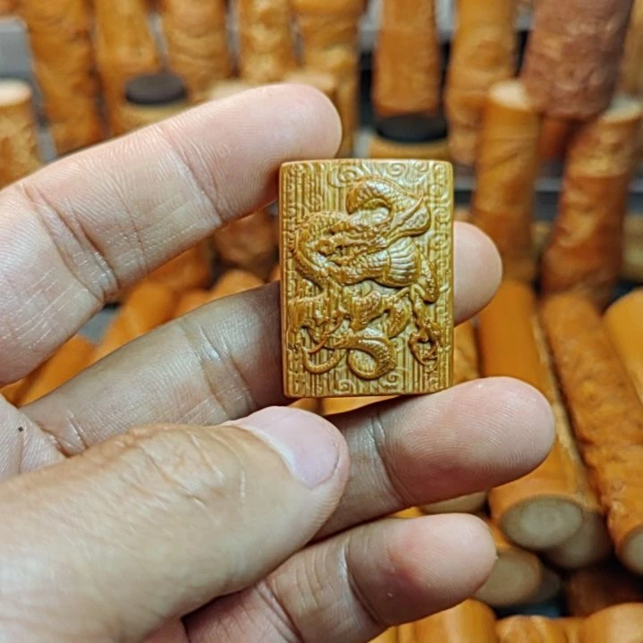 实心玉竹雕刻手把件