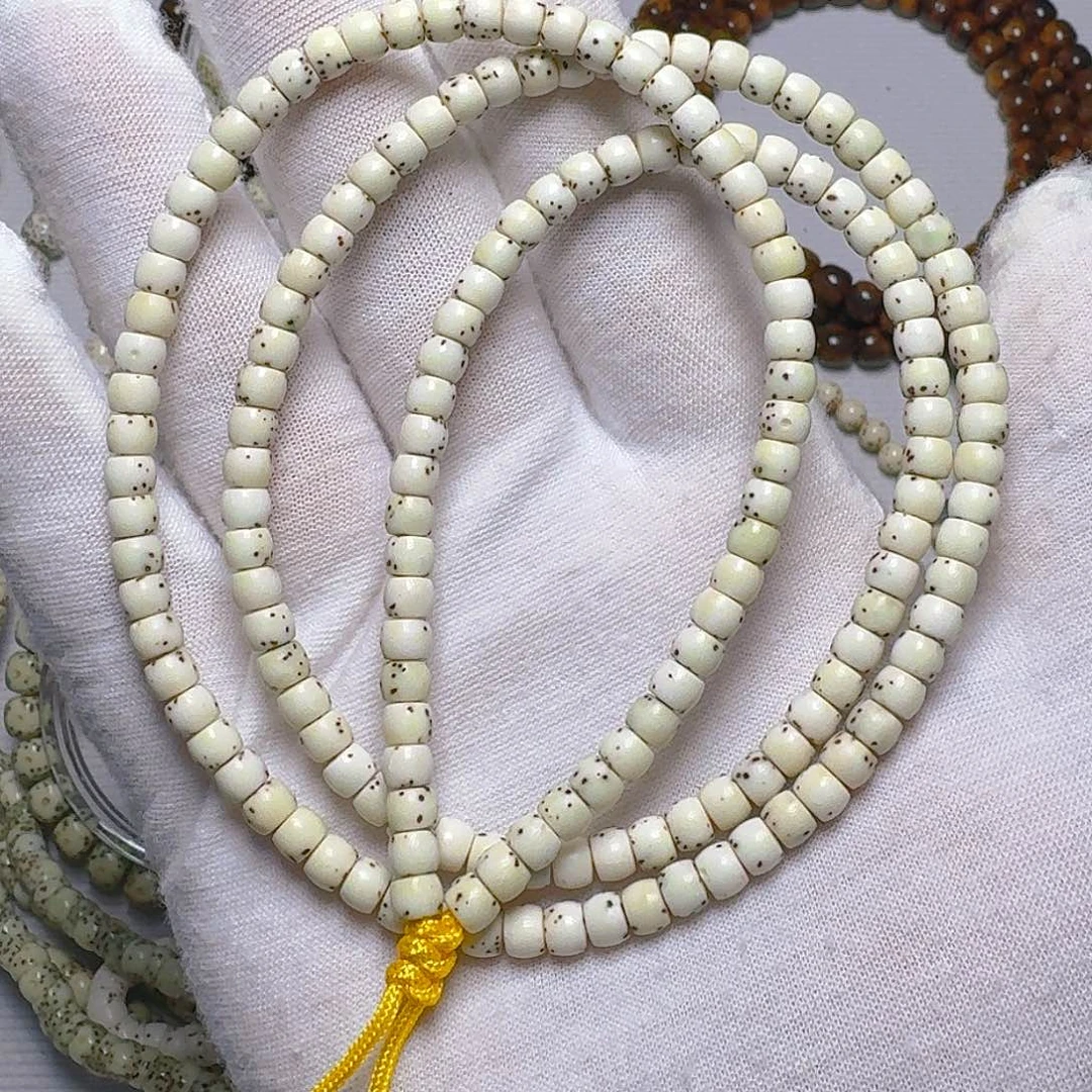 手串星月菩提原生态石玉料骨瓷白5✖️4直切脖挂