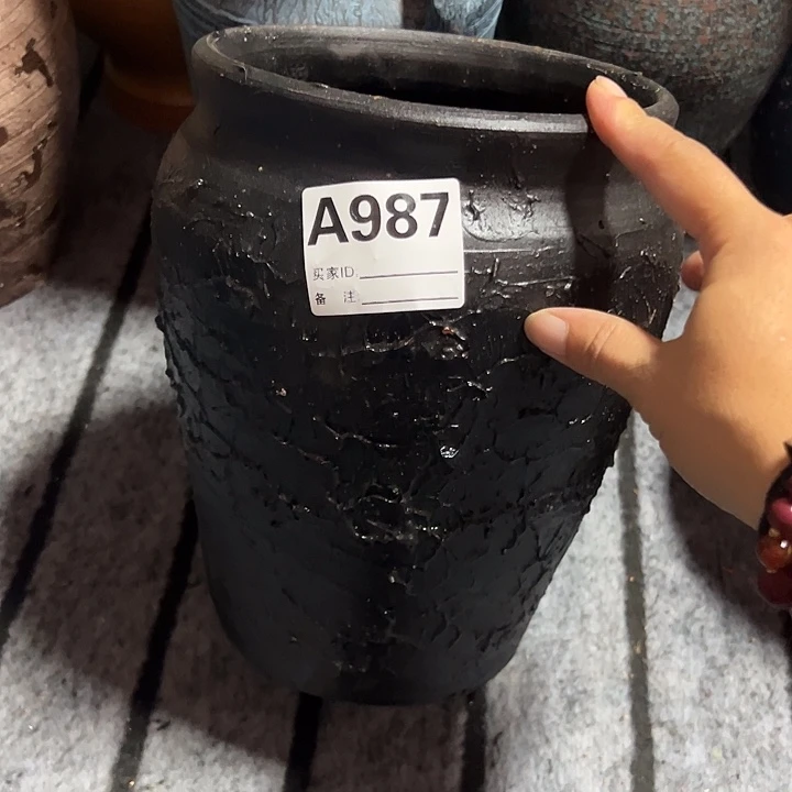粗陶盆有孔高24口17