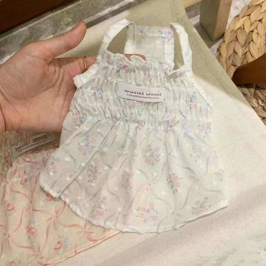 狗狗衣服提花蕾丝吊带裙夏季清凉舒适公主裙宠物衣服小型犬蓬蓬裙