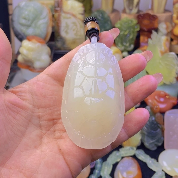 未镶嵌蛇纹石玉手把件