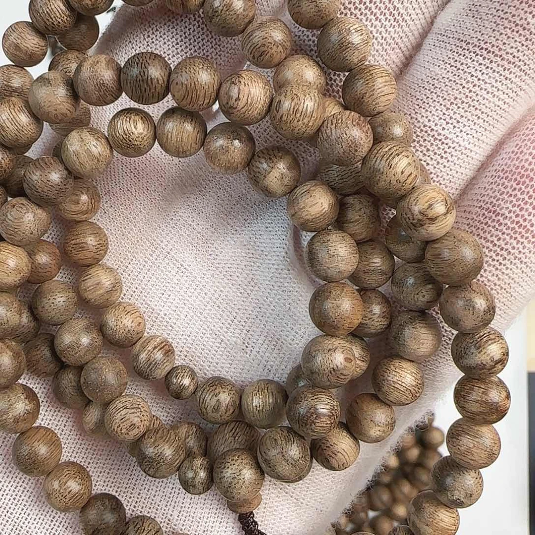 沉香手串07虎斑纹菩萨棋沉香手串