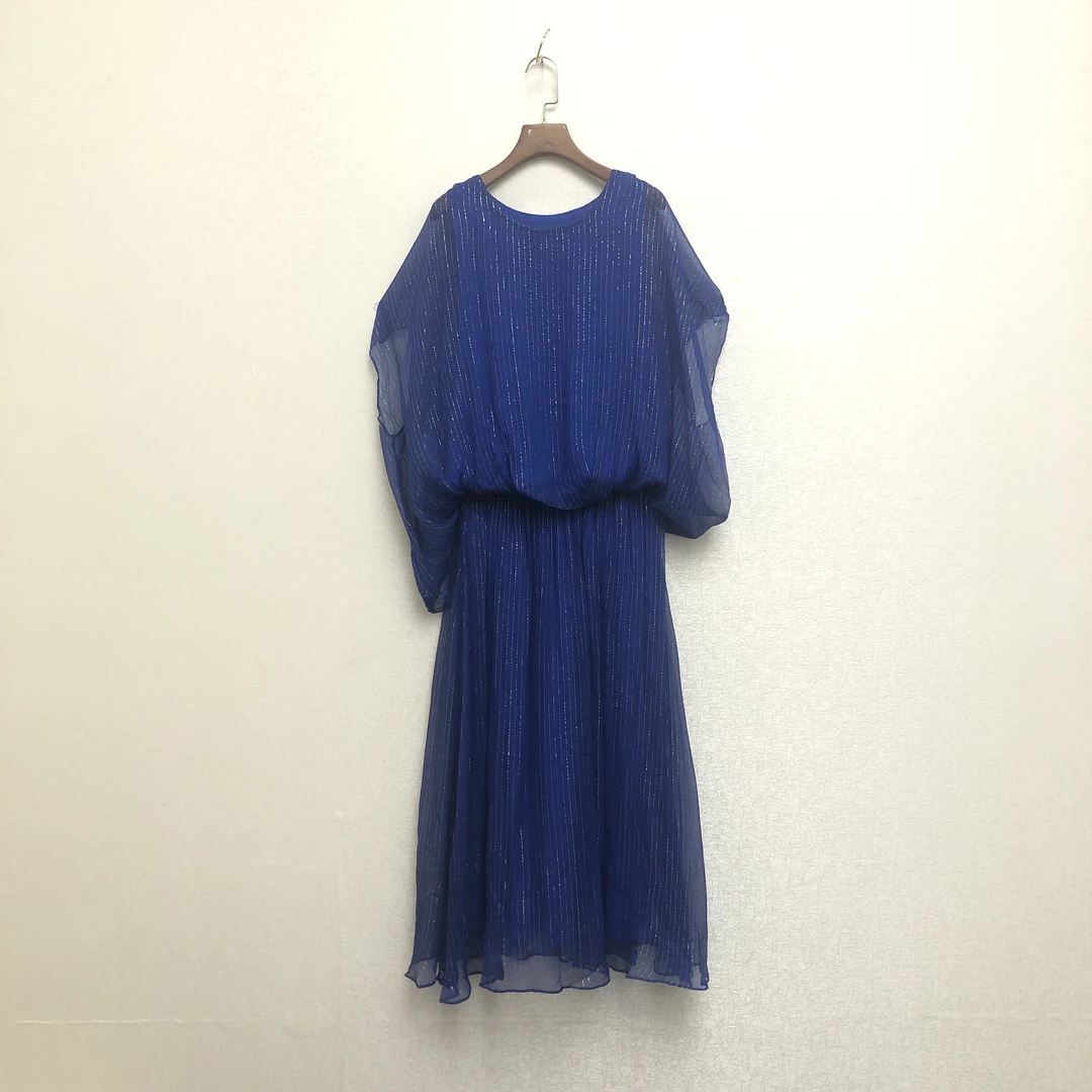 【A273】时尚新款民族风迪拜土耳其服饰蓝色长衣裙气质