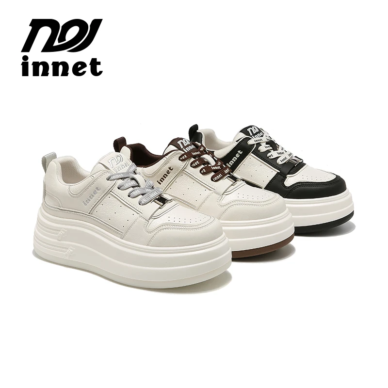 INNET【棉花糖】2025秋冬新款加绒时尚百搭真皮小白鞋女1016