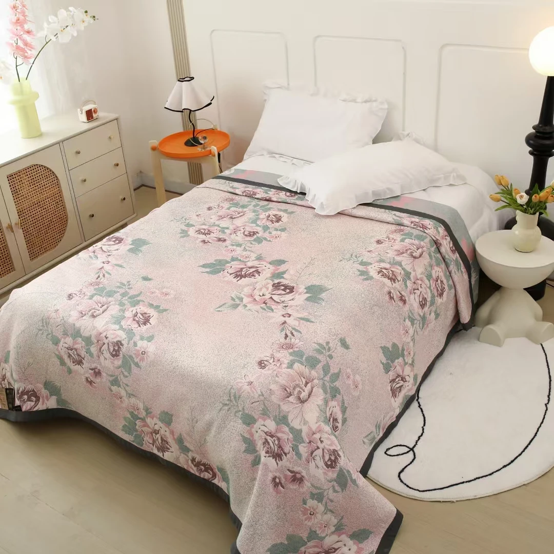 芳华-高端加大轻奢可铺可盖多层纱布盖毯200cm*230cm