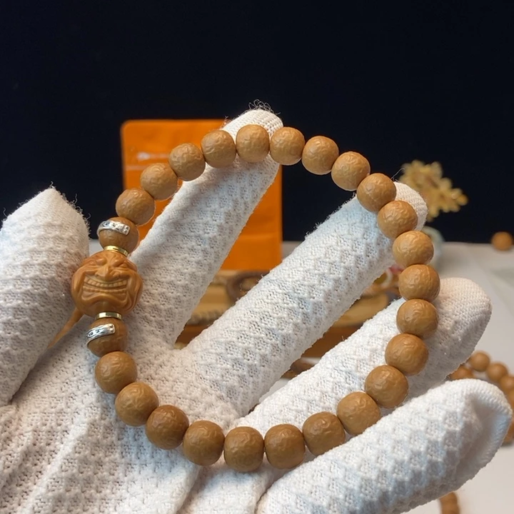 手串猴头核桃熔岩手工雕刻 天师府腰带