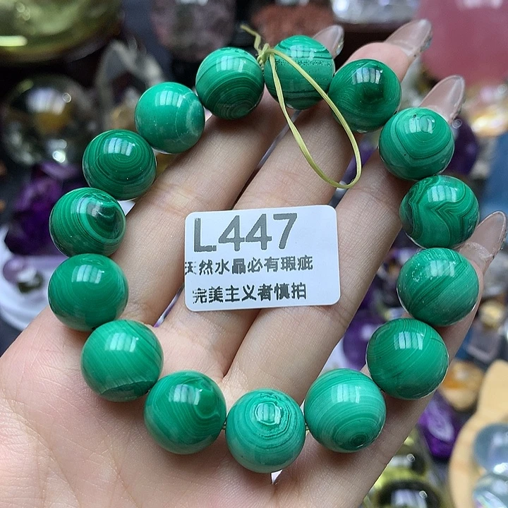 早***干孔雀石未镶嵌珠宝奇石手串14+