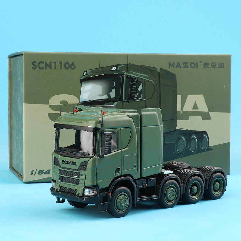 麦思迪1:64斯堪尼亚车头平板拖车头仿真合金汽车模型收藏摆件