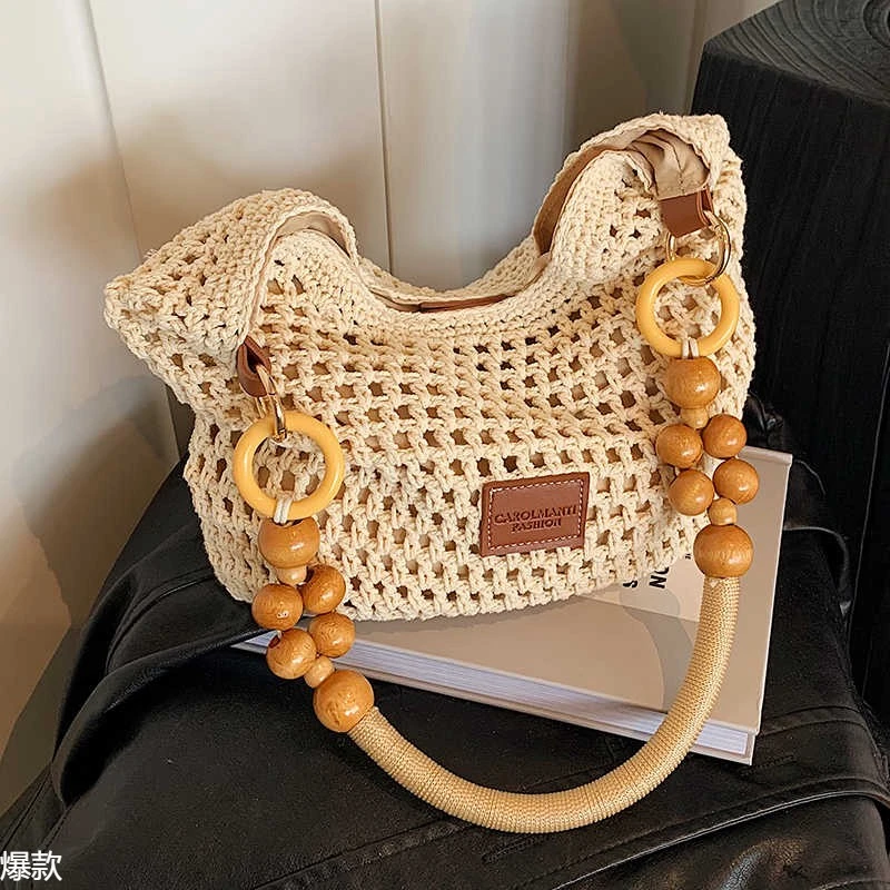 韩版腋下编织包2025夏季海边度假休闲草编包大容量简约百搭单肩包