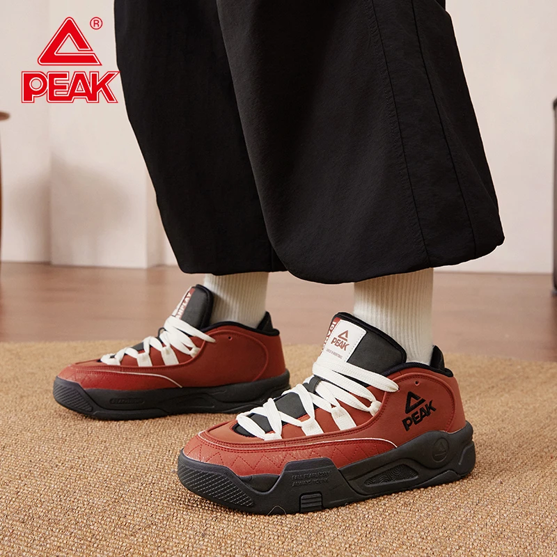 匹克鲨鱼鞋态极板鞋秋季新款厚底增高休闲鞋复古潮鞋男-DB530187