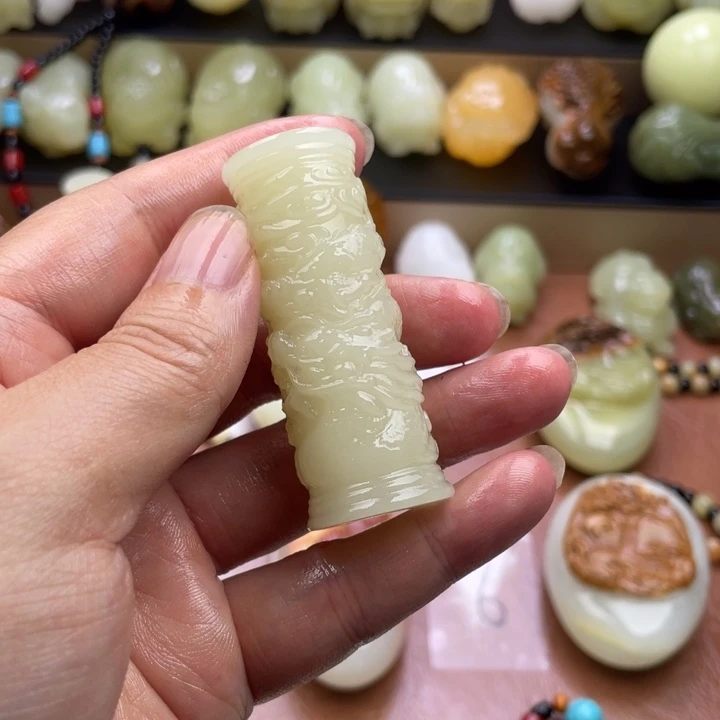 石材天然古青石手把件