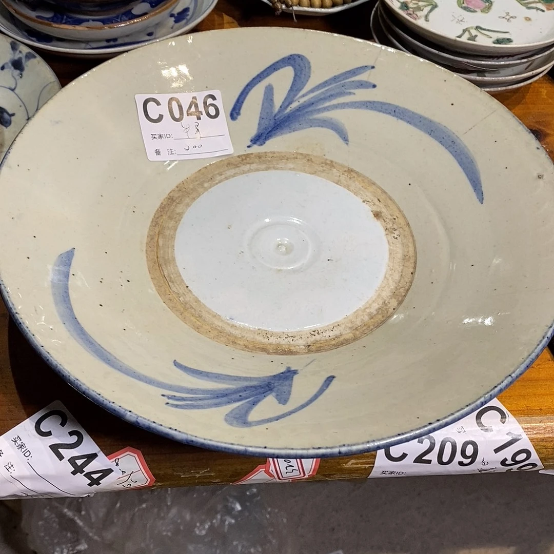 盖碗牛*青花瓷器大盘兰花