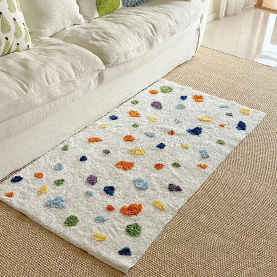 【同款低价】彩点双尺寸创意色彩植绒家用客厅沙发卧室床边地毯