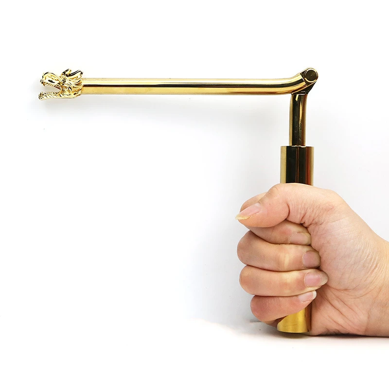 新款龙头折叠式黄铜寻龙尺探测棒水脉仪磁场探测辅助罗盘工具