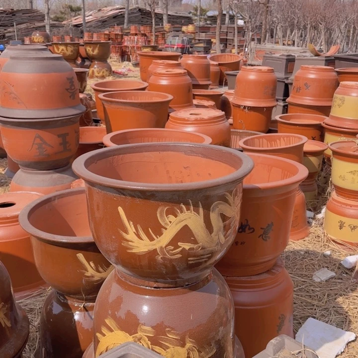 红陶紫砂花盆5032