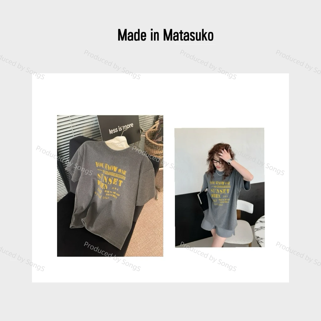 Matasuko 日系印花宽松半袖T