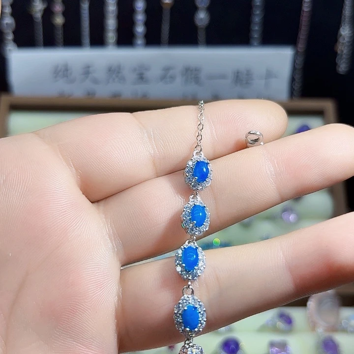 欧泊银S925镶嵌手链