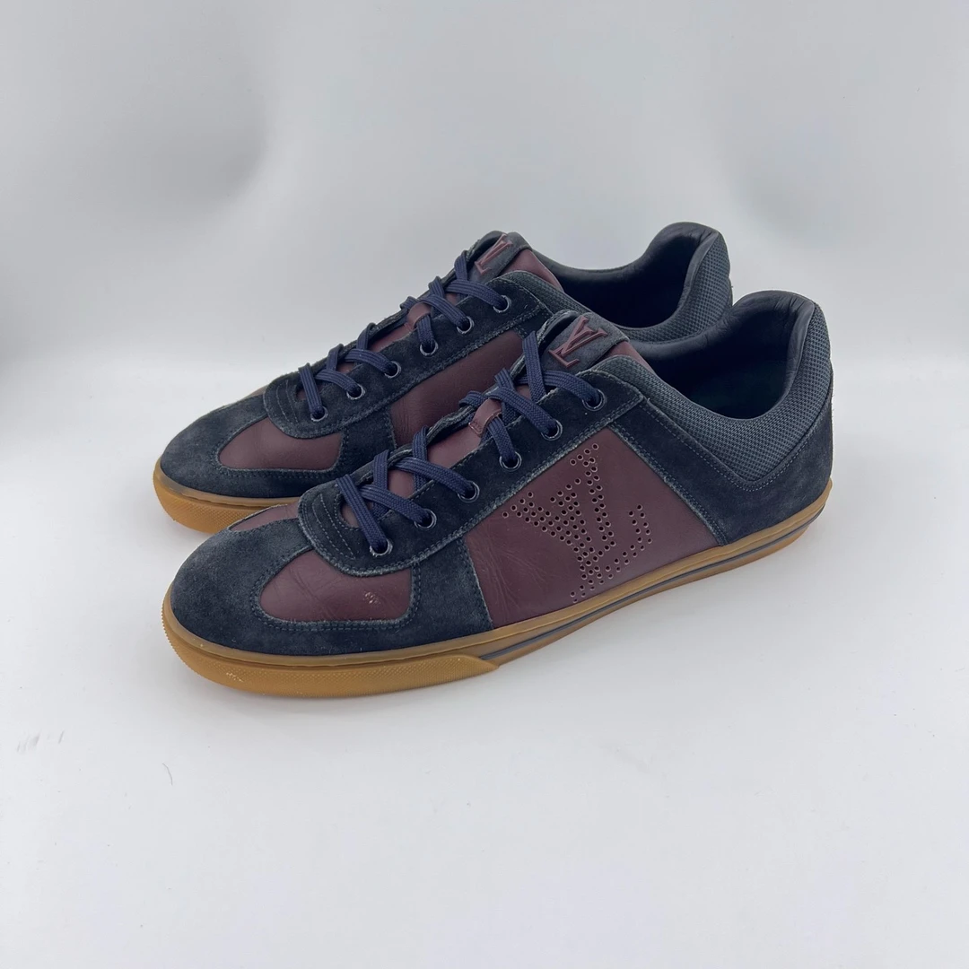 95新 LouisVuitton/路易威登 42码/黑色镂空系带休闲鞋/12818881