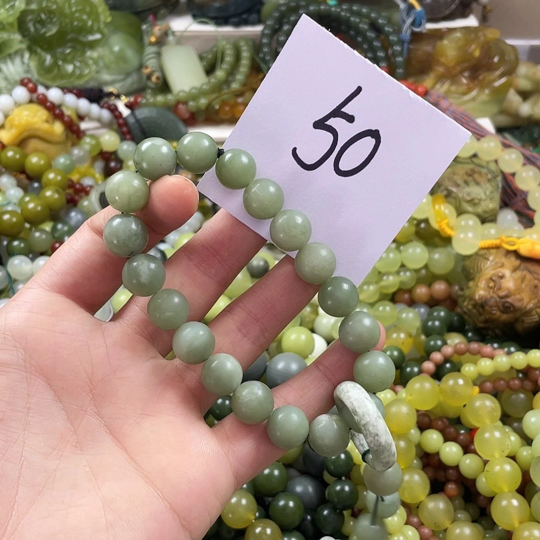 未镶嵌蛇纹石玉手链