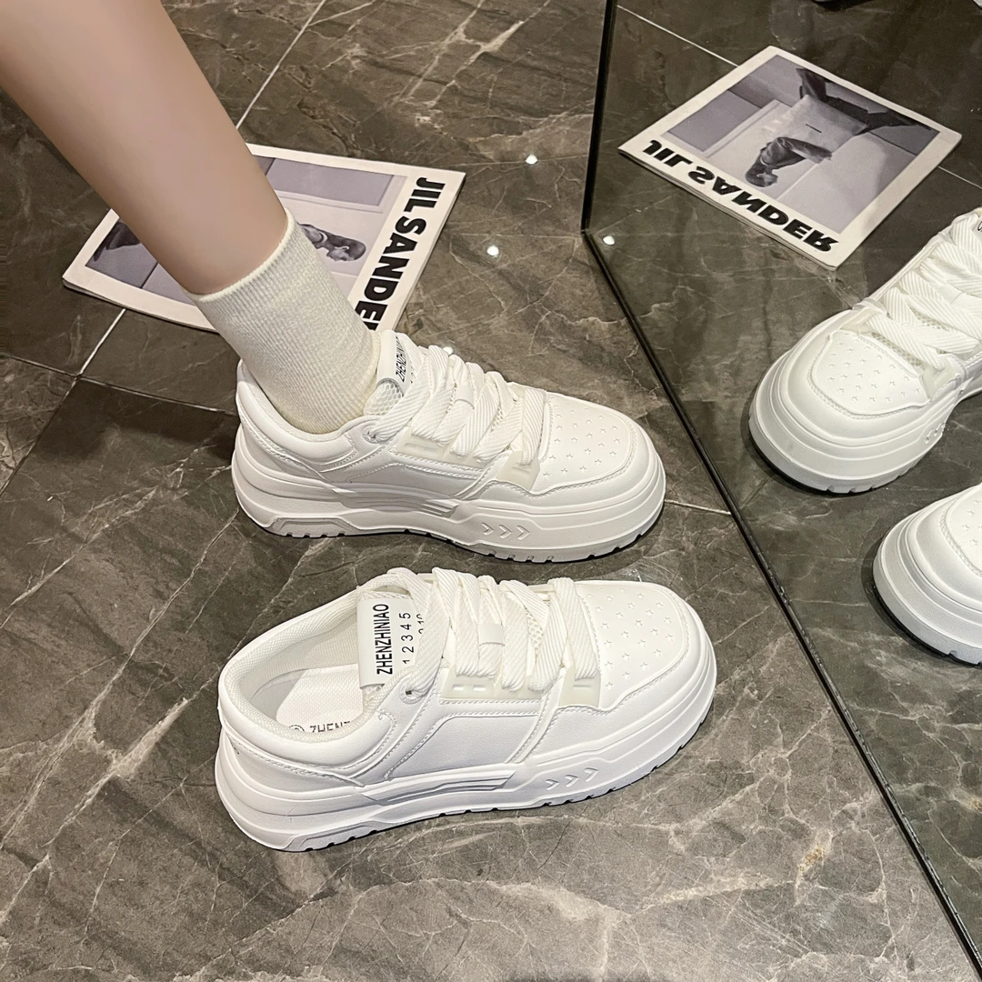 晶姐ins韩版女鞋爆款百搭厚底系带夏季小白鞋8888休闲鞋透气秋季
