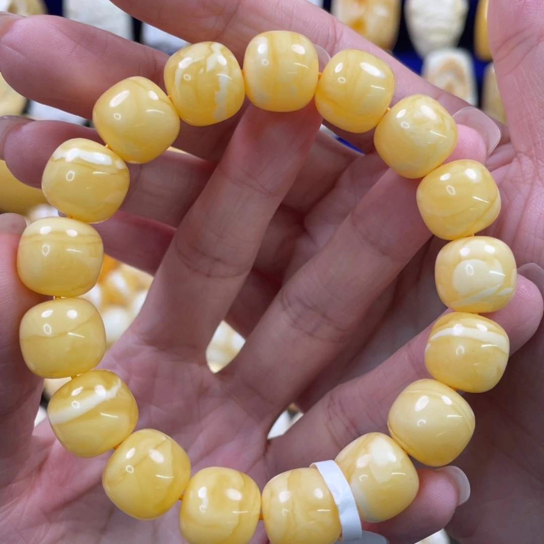 蜜蜡未镶嵌裸石琥珀蜜蜡手串卡13mm